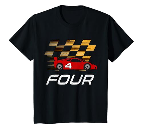 Kinder 4. Geburtstag Rennfahrer Kostüm 4 Jahre Alt Rennwagen T-Shirt Kinder 4. Geburtstag Rennfahrer Kostüm 4 Jahre Alt Rennwagen T-Shirt von Lustige 4. Geburtstag Jungen Geschenkidee