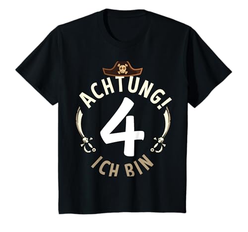Kinder 4 Jahre alt Geburtstag Geschenkidee Junge Pirat Party T-Shirt Kinder 4 Jahre alt Geburtstag Geschenkidee Junge Pirat Party T-Shirt von Lustige 4. Kindergeburtstag Geschenke für Jungen