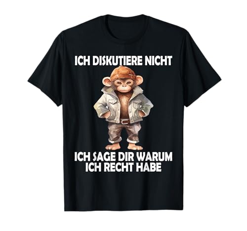 Ich Diskutiere Nicht... Affe Lustige Männer Frauen T-Shirt Ich Diskutiere Nicht... Affe Lustige Männer Frauen T-Shirt von Lustige Affe humorvollen Affenzirkus Spruch Ironie