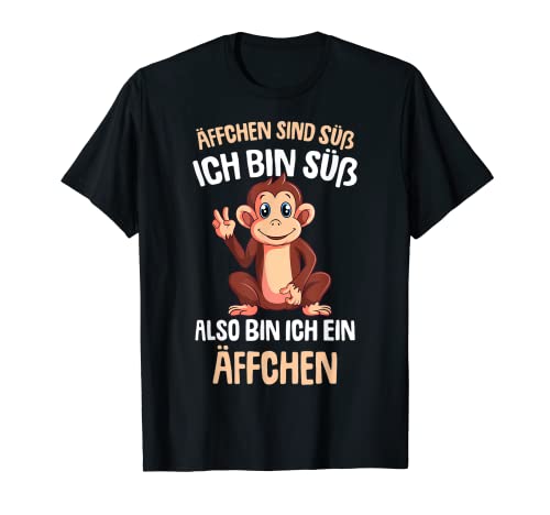 Äffchen sind süß Mädchen Kinder Affe T-Shirt von Lustige Affen Liebhaber Geschenk