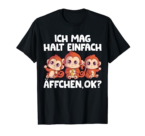 Affe Ich mag halt Äffchen Kinder Mädchen T-Shirt von Lustige Affen Liebhaber Geschenk