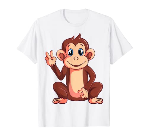 Affen Äffchen Mädchen Jungen Kinder T-Shirt von Lustige Affen Liebhaber Geschenk