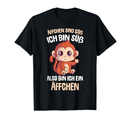 Äffchen sind süß Affe Damen Mädchen Kinder T-Shirt von Lustige Affen Liebhaber Geschenke