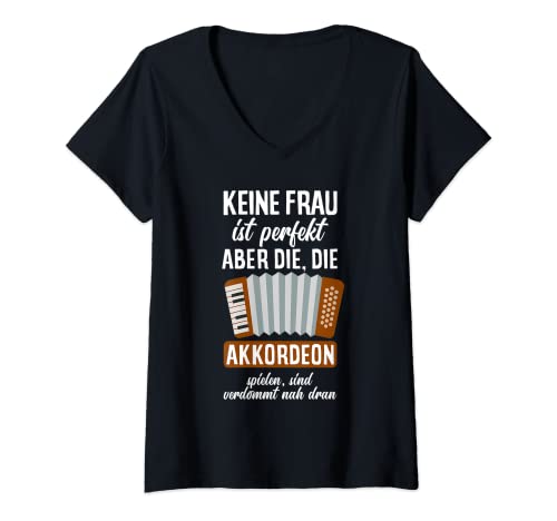 Damen Lustiges Akkordeonspielerin Akkordeonistin Akkordeon T-Shirt mit V-Ausschnitt Damen Lustiges Akkordeonspielerin Akkordeonistin Akkordeon T-Shirt mit V-Ausschnitt von Lustige Akkordeon Akkordeonisten Geschenke