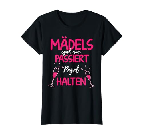JGA Party Gruppe Motiv Mädels Egal Was Passiert Pegel Halten T-Shirt JGA Party Gruppe Motiv Mädels Egal Was Passiert Pegel Halten T-Shirt von Lustige Alkohol Party Motive & Designs