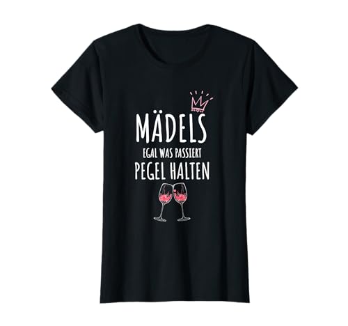 Mädels Egal Was Passiert Pegel Halten - Frauen JGA Gruppen T-Shirt Mädels Egal Was Passiert Pegel Halten - Frauen JGA Gruppen T-Shirt von Lustige Alkohol Party Motive & Designs