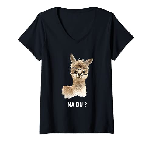 Damen Lama mit Brille | Lustiger Spruch | Alpaka T-Shirt mit V-Ausschnitt Damen Lama mit Brille | Lustiger Spruch | Alpaka T-Shirt mit V-Ausschnitt von Lustige Alpaka Lama Geschenke