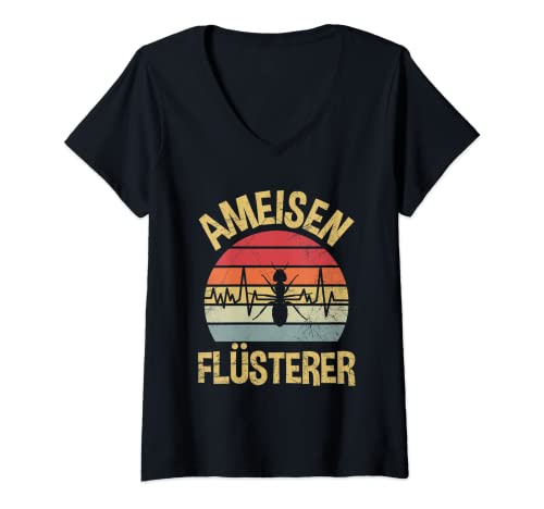 Damen Ameisen Flüsterer Ameise Ameisenzüchter Spruch T-Shirt mit V-Ausschnitt Damen Ameisen Flüsterer Ameise Ameisenzüchter Spruch T-Shirt mit V-Ausschnitt von Lustige Ameisen Sprüche Kleidung