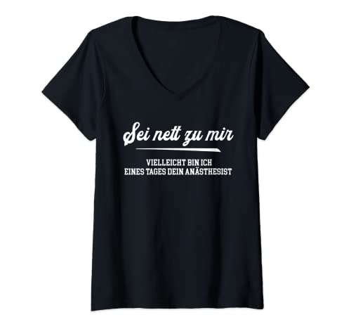 Damen Anästhesie lustig Anästhesistin Anästhesist Studentin T-Shirt mit V-Ausschnitt von Lustige Anästhesie Geschenke für Anästhesist