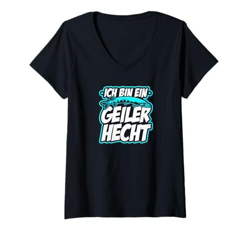 Damen Geiler Hecht Männer Angler T-Shirt mit V-Ausschnitt Damen Geiler Hecht Männer Angler T-Shirt mit V-Ausschnitt von Lustige Angel Bekleidung