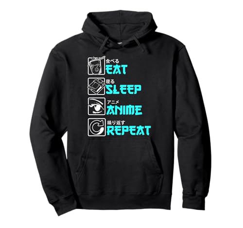 Cooles Anime Kinder Damen Herren Eat Sleep Anime Repeat Pullover Hoodie Cooles Anime Kinder Damen Herren Eat Sleep Anime Repeat Pullover Hoodie von Lustige Anime Merchandise & Geschenke