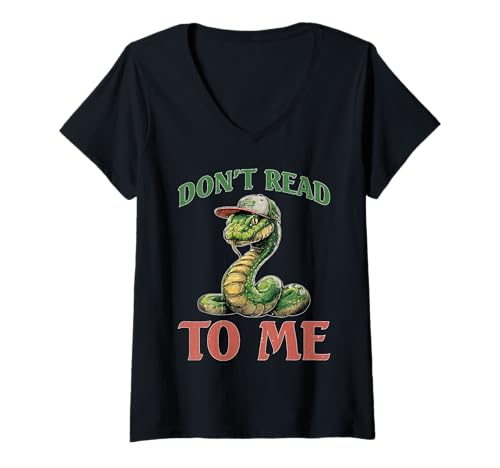 Damen Don't Read to Me Antisoziales Lazy Anti-Book T-Shirt mit V-Ausschnitt Damen Don't Read to Me Antisoziales Lazy Anti-Book T-Shirt mit V-Ausschnitt von Lustige Anti -Leser -Sarkastikzitate