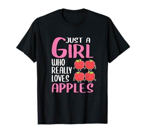 Damen Just A Girl Apfel Geschenk Apfel T-Shirt Damen Just A Girl Apfel Geschenk Apfel T-Shirt von Lustige Apfel Geschenke Damen Mädchen