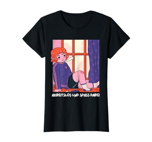 Arbeitslos und Spaß dabei rothaariges Mädchen T-Shirt von Lustige Arbeitslos Designs