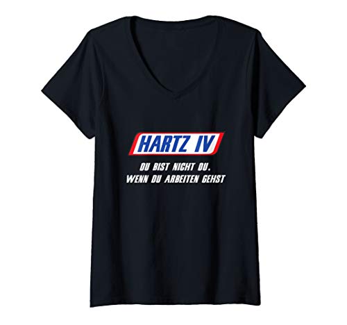Damen Hartz 4 - Du bist nicht du wenn du ARBEITEN gehst T-Shirt mit V-Ausschnitt Damen Hartz 4 - Du bist nicht du wenn du ARBEITEN gehst T-Shirt mit V-Ausschnitt von Lustige Arbeitslosengeld Fashion Wear