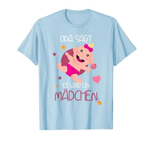 Gender Reveal Party, lustiges Opa sagt es wird ein Mädchen T-Shirt von Lustige Baby Gender Reveal Party Produkte