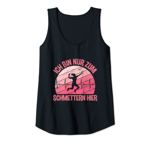 Damen Ich Bin Nur Zum Schmettern Hier Badminton Herzschlag Tank Top Damen Ich Bin Nur Zum Schmettern Hier Badminton Herzschlag Tank Top von Lustige Badminton Sprüche Kleidung Für Frauen