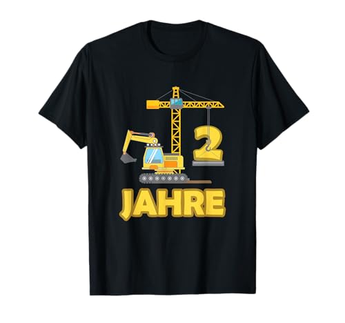 Bagger Kran Baustelle 2 Jahre Kinder Geburtstag Geschenk T-Shirt Bagger Kran Baustelle 2 Jahre Kinder Geburtstag Geschenk T-Shirt von Lustige Bagger Kran Kinder Geburtstag Geschenke
