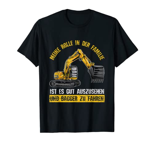 Herren Baggerfahrer Meine Rolle In Der Familie Bagger Baustelle T-Shirt Herren Baggerfahrer Meine Rolle In Der Familie Bagger Baustelle T-Shirt von Lustige Bagger Spruch Geschenke Für Baggerfahrer