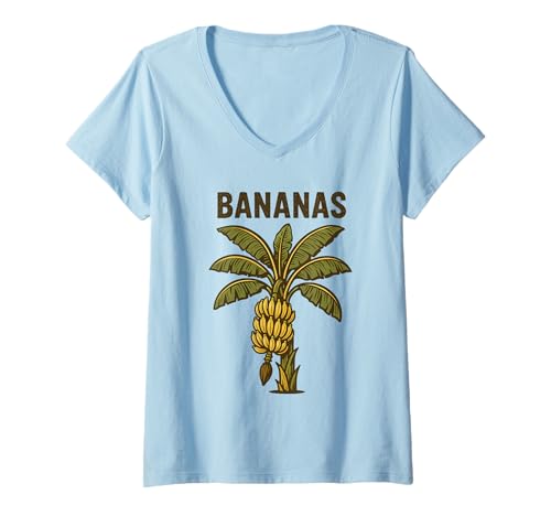 Damen Bananas Retro Outfit Bananen Vintage Design Grafik Banane T-Shirt mit V-Ausschnitt Damen Bananas Retro Outfit Bananen Vintage Design Grafik Banane T-Shirt mit V-Ausschnitt von Lustige Bananen Illustration Banane Herren Damen