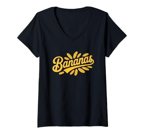 Damen Banana Retro Bananas Classic T-Shirt mit V-Ausschnitt Damen Banana Retro Bananas Classic T-Shirt mit V-Ausschnitt von Lustige Bananen Vintage -Stil Männer Frauen Kinder