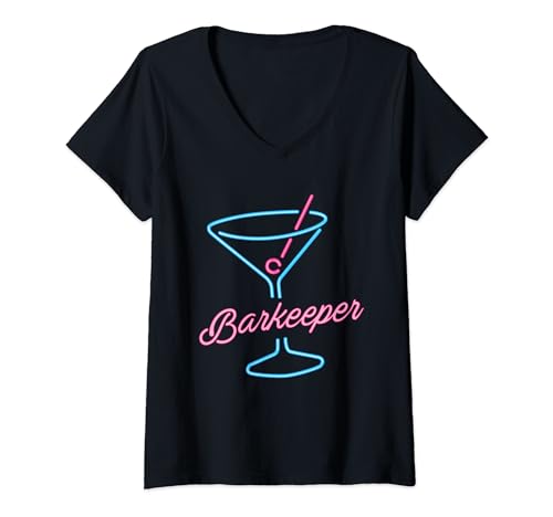 Damen Barbesitzer Bartending Bester Barkeeper T-Shirt mit V-Ausschnitt Damen Barbesitzer Bartending Bester Barkeeper T-Shirt mit V-Ausschnitt von Lustige Barkeeper -Geschenke Für Männer
