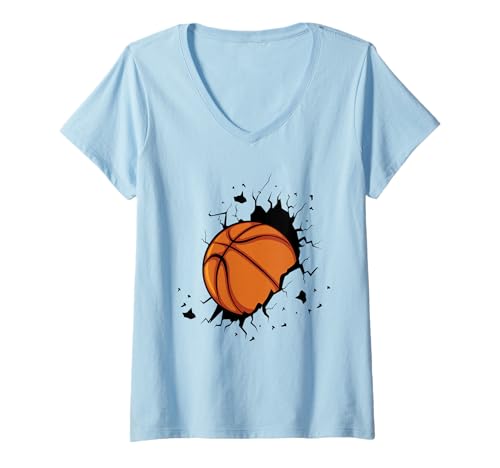 Damen Basketball Männer Retro Basketballspieler Training Outdoor T-Shirt mit V-Ausschnitt Damen Basketball Männer Retro Basketballspieler Training Outdoor T-Shirt mit V-Ausschnitt von Lustige Basketball Sprüche Basketball Kleidung