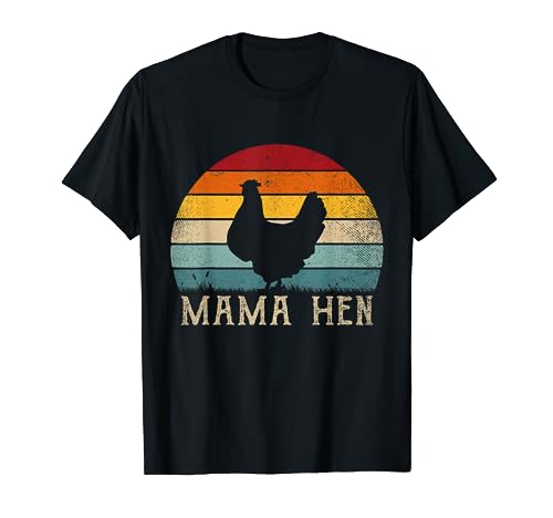 Lustiges Mama Huhn Oberteil Vintage Retro Bauer T-Shirt von Lustige Bauern Geschenke