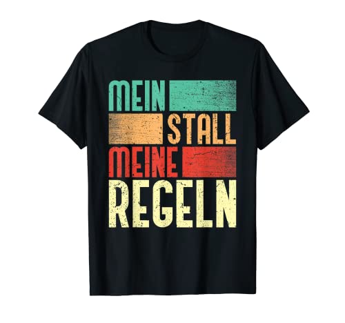 Herren Pferdestall Kuhstall Schweinestall - Mein Stall Meine Regeln T-Shirt von Lustige Bauernhof Sprüche Geschenke und Zubehör