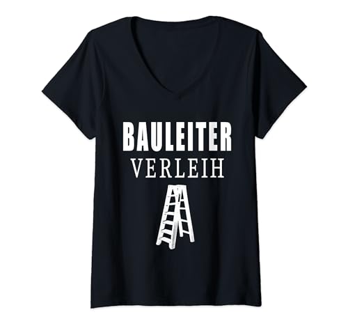 Damen Bauleiter Verleih Lustig Baustelle Handwerker Kostüm T-Shirt mit V-Ausschnitt Damen Bauleiter Verleih Lustig Baustelle Handwerker Kostüm T-Shirt mit V-Ausschnitt von Lustige Baustellen Designs Bauarbeiter Handwerker