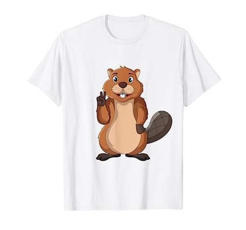 Biber Kinder Damen Jungen Mädchen T-Shirt Biber Kinder Damen Jungen Mädchen T-Shirt von Lustige Biber & Nagetier Geschenkideen