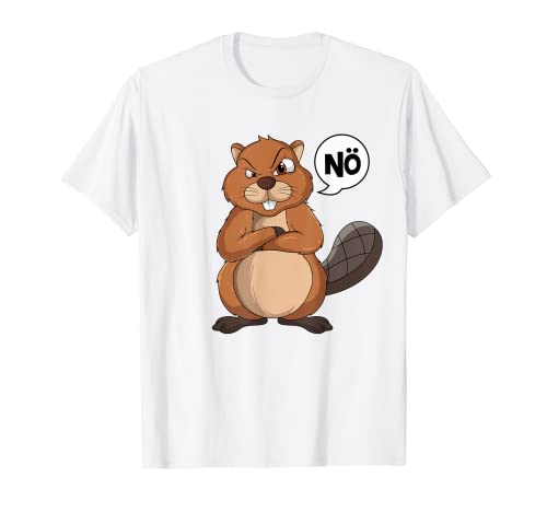 Biber Nö Kinder Jungen Mädchen T-Shirt von Lustige Biber & Nagetier Geschenkideen