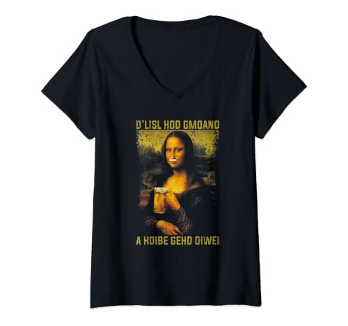 Damen D´LISL HOD GMOAND A HOIBE GEHD OIWEI LUSTIGE BIER T-Shirt mit V-Ausschnitt Damen D´LISL HOD GMOAND A HOIBE GEHD OIWEI LUSTIGE BIER T-Shirt mit V-Ausschnitt von Lustige Bier Geschenk Tshirt