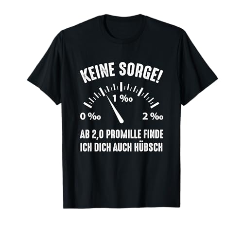 Lustige Bier Geschenke für Männer zum Geburtstag Saufpegel 2,0 Promille Bier Saufen T-Shirt Schwarz S von Lustige Bier Geschenke für Männer zum Geburtstag