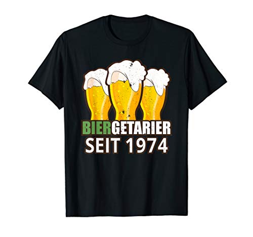 Herren BIERGETARIER Bier Geschenk Geburtstag 1974 T-Shirt von Lustige Bier Jahrgang Geschenkidee