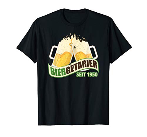 Herren BIERGETARIER SEIT 1950 Bier Geschenk T-Shirt von Lustige Bier Jahrgang Geschenkidee