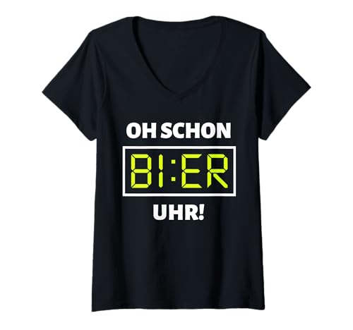 Damen Bier Uhr Lustiges Mallorca Party Alkohol Bier Saufen Suff T-Shirt mit V-Ausschnitt Damen Bier Uhr Lustiges Mallorca Party Alkohol Bier Saufen Suff T-Shirt mit V-Ausschnitt von Lustige Bier Schnaps Wein Alkohol Party Sprüche