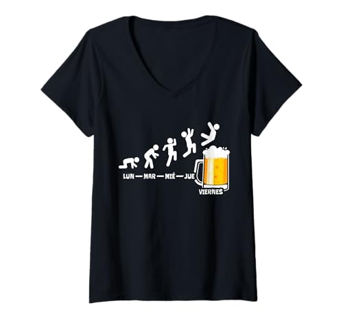 Damen Bier Woche Endlich Freitag Wochenende Lustiges Biertrinker T-Shirt mit V-Ausschnitt Damen Bier Woche Endlich Freitag Wochenende Lustiges Biertrinker T-Shirt mit V-Ausschnitt von Lustige Bier Sprüche Für Freitag & Wochenende