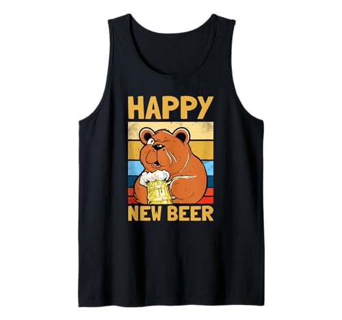 Herren Happy New Beer Bier Bierliebhaber Biertrinker Silvester Tank Top Herren Happy New Beer Bier Bierliebhaber Biertrinker Silvester Tank Top von Lustige Bier Sprüche für Bierkenner und Bierbrauer