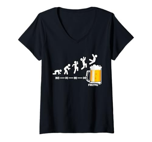 Damen Bier Woche Endlich Freitag Wochenende Lustiges Bier T-Shirt mit V-Ausschnitt Damen Bier Woche Endlich Freitag Wochenende Lustiges Bier T-Shirt mit V-Ausschnitt von Lustige Bier Sprüche für Biertrinker