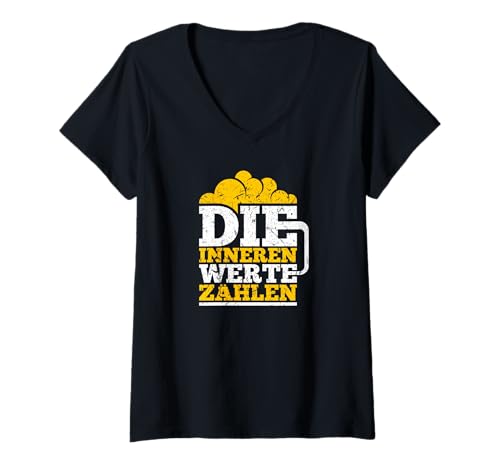 Damen Die Inneren Werte Zählen Bier Lustig T-Shirt mit V-Ausschnitt Damen Die Inneren Werte Zählen Bier Lustig T-Shirt mit V-Ausschnitt von Lustige Biersprüche Geschenk Männer