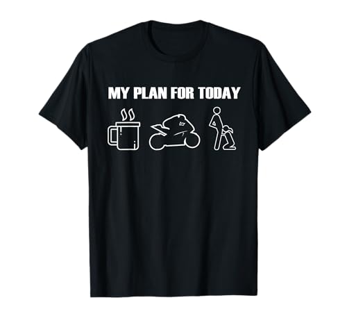 Motorrad lustiges Biker My Plan for Today T-Shirt Motorrad lustiges Biker My Plan for Today T-Shirt von Lustige Biker Zweirad Wheelie für Männer