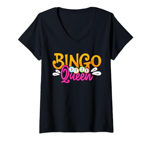 Damen Bingo Queen T-Shirt mit V-Ausschnitt Damen Bingo Queen T-Shirt mit V-Ausschnitt von Lustige Bingo Bekleidung und Geschenke