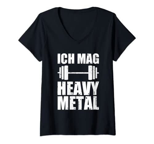 Damen Heavy Metal Kraftsport Gym lustiges Bodybuilding T-Shirt mit V-Ausschnitt Damen Heavy Metal Kraftsport Gym lustiges Bodybuilding T-Shirt mit V-Ausschnitt von Lustige Bodybuilder Sprüche & Fitness Gym Outfit