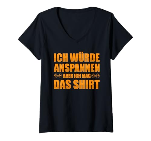 Damen Ich würde anspannen Kraftsport Gym lustiges Bodybuilding T-Shirt mit V-Ausschnitt Damen Ich würde anspannen Kraftsport Gym lustiges Bodybuilding T-Shirt mit V-Ausschnitt von Lustige Bodybuilder Sprüche & Fitness Gym Outfit