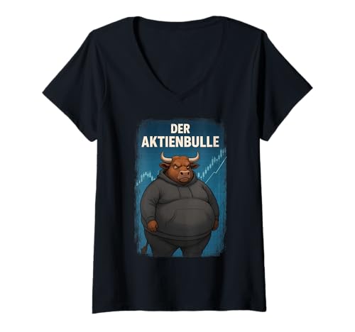 Damen Der Aktienbulle, Wertpapier und Aktien T-Shirt mit V-Ausschnitt Damen Der Aktienbulle, Wertpapier und Aktien T-Shirt mit V-Ausschnitt von Lustige Börsenideen