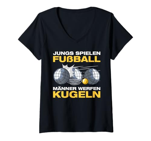 Damen Männer werfen Kugeln Boulespieler Petanque Boule T-Shirt mit V-Ausschnitt Damen Männer werfen Kugeln Boulespieler Petanque Boule T-Shirt mit V-Ausschnitt von Lustige Boule Outfits & Boccia Petanque Sprüche