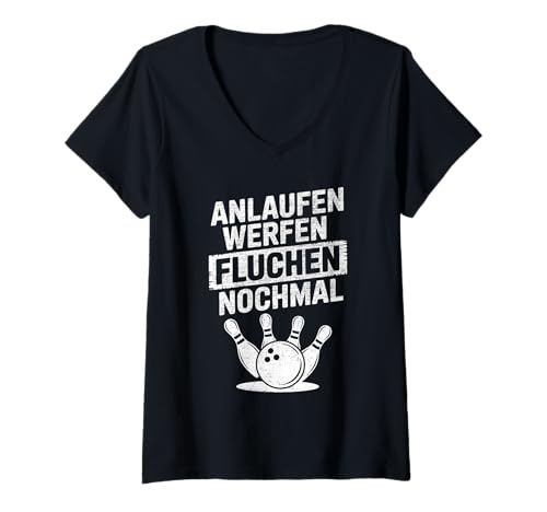 Damen Lustiger Bowling Spruch Für Bowlingteam Bowlingspieler T-Shirt mit V-Ausschnitt Damen Lustiger Bowling Spruch Für Bowlingteam Bowlingspieler T-Shirt mit V-Ausschnitt von Lustige Bowling Sprüche für Bowlingbahn und Teams