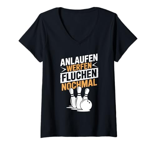 Damen Lustiger Bowling Spruch Für Bowlingteam Bowlingspieler T-Shirt mit V-Ausschnitt Damen Lustiger Bowling Spruch Für Bowlingteam Bowlingspieler T-Shirt mit V-Ausschnitt von Lustige Bowling Sprüche für Bowlingbahn und Teams