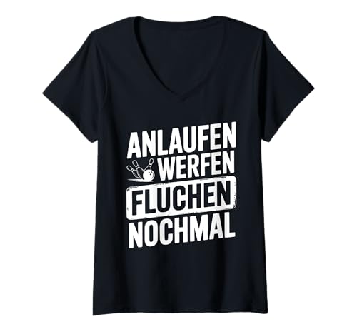 Damen Lustiger Bowling Spruch Für Bowlingteam Bowlingspieler T-Shirt mit V-Ausschnitt Damen Lustiger Bowling Spruch Für Bowlingteam Bowlingspieler T-Shirt mit V-Ausschnitt von Lustige Bowling Sprüche für Bowlingbahn und Teams